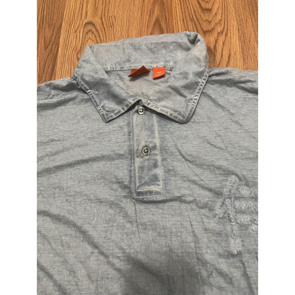 BOSS Hugo Boss Polo Mens 2XL Washed Blue Embroidered Logo - Picture 5 of 12